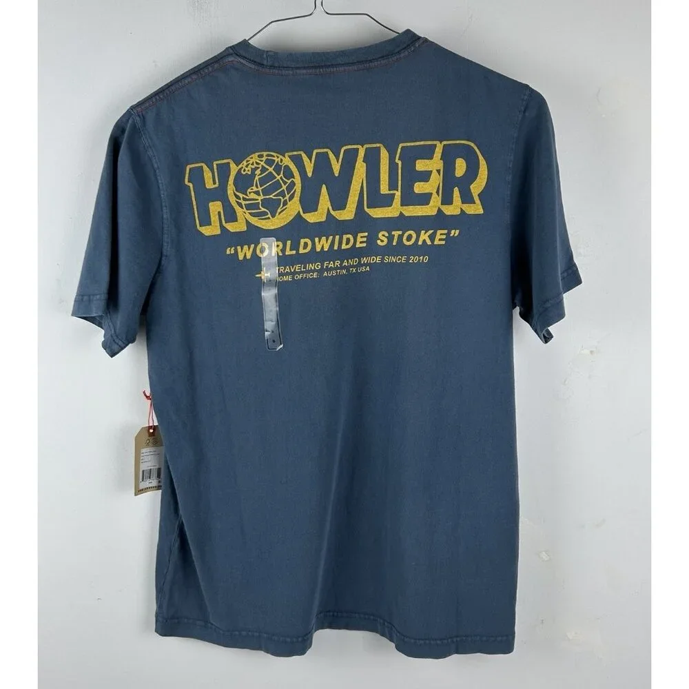 Howler Bros Cotton T Shirt Blue Worldwide Stoke Men's Small - Picture 5 of 6